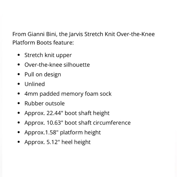 NEW Gianni Bini the Jarvis Stretch Knit Over-the-Knee Platform Black Boots NWT - Picture 10 of 10